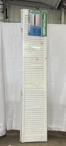 (1) White Solid Wood Bi-Fold Door - Fits Openings 30&rdquo;x80&rdquo;