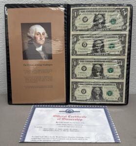 Black Angus Bankers Portfolio, Currency Collector Set, 2003, Matching Serial Numbers