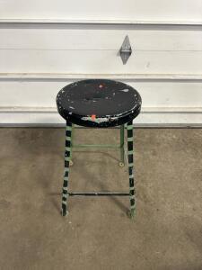 (1) Metal Black & Green Stool - 2.5ft Tall