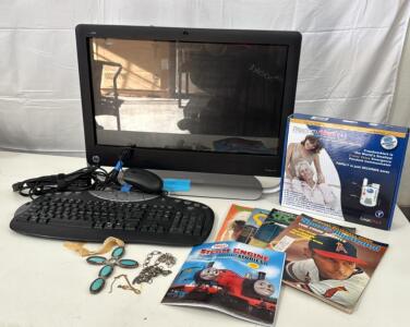 (1) HP TouchSmart 520 All In One PC , (1) Freedom Alert , Assortment Of Sports Magazines & More ..