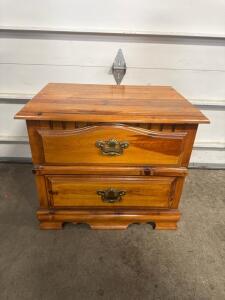 (1) Wooden 2-Drawer Night Stand/Side Table - 26&rdquo;x17&rdquo;x22.5&rdquo;