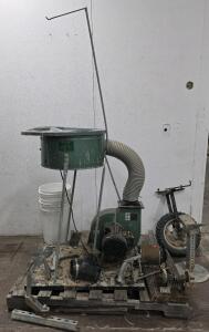 (1 Pallet) 2 HP Dust Collector, 2 5 Gallon Buckets and Other Assorted Items, please see photos