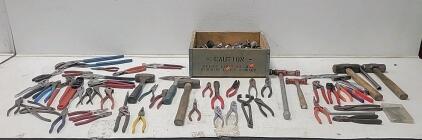Assortment of Pliers, Hammers, & Sockets