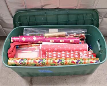 (1) Large Tote Of Assorted Rolls Of Christmas Wrapping Paper