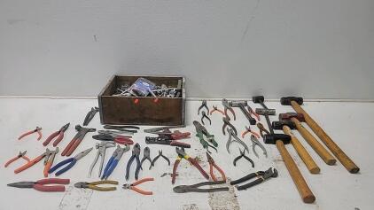 Assortment of Pliers, Sledges, & Sockets