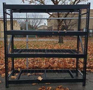 (1) LG Black Metal Shelf ,78"T x 24"D x 77"W, Wire Shelves