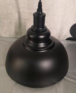 (1) Dimmable Retro Black Iron Shade Pendant Light, 15' Cord