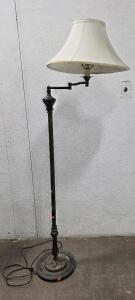 (1) Oiled Brass Reading Lamp w/Marble on Base, 5ft