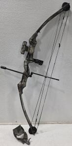(1) Whitetail Bear Compound Bow, Draw Length 30", Draw Weight 60#, AMO Compound String Length 38" (1) Winn Free Flight Trigger Right Hand Bow Release Archery Camo