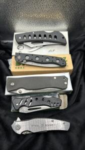 Lot Of 5 Assorted Knifes - 4 Are New In Box ,1 Is Used But In Nice Condition
