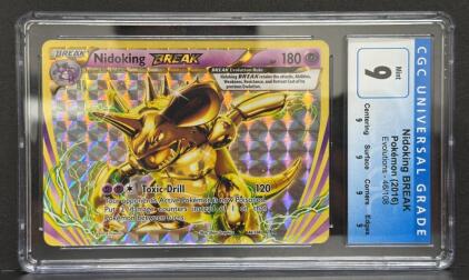 CGC Mint 9 Nidoking BREAK 2016 Pok&eacute;mon Card, Evolutions Set