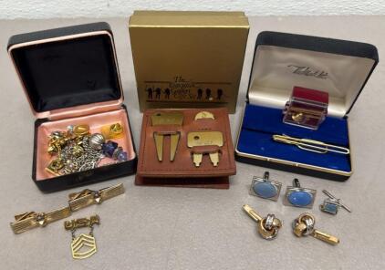 Men's Accessory Gift Set with Engraved Golf Tools, Various Jewelry Pieces