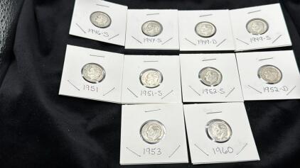 Assorted Lot Of 10 Silver Dimes