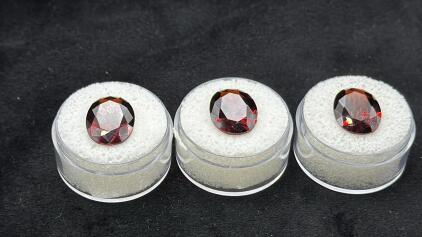 (3) Pigeon Blood Red Ruby&rsquo;s Diamond Cut Oval - 11.10ct. , 10.90ct. , 10.90ct.
