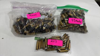 Brass Casings 223 , 9mm , 45 Auto