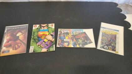 (4) Comic Books 2, Spider Man 1, Xmen And 1 Super Women