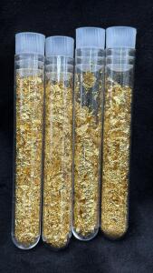 (4) Bottles Of Gold Flake / Leaf Gold