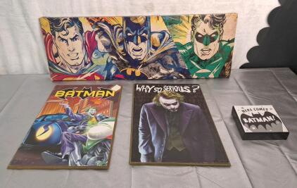 (5) Pieces Of Superhero Wall Art