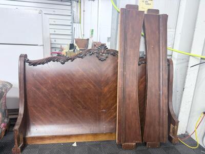 (1)Dark Wooden Queen Sized Bed Frame