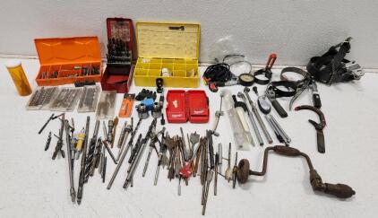 Assorted Drill Bits, Oil Filter Wrenches, And More Tools