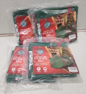 (4) Holiday Spirit Heavy Duty Canvas Storage Bags 7.5ft Christmas Tree