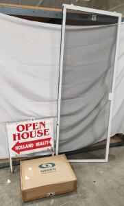 (1) Balboa VS300 Spa Control Pack (1) Open House Holland Realty Sign (1) 78" X 30 1/2" Sliding Screen Door