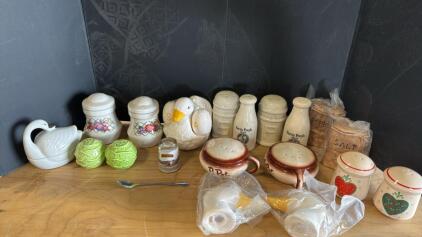 assorted Lot Of Vintage Salt & Pepper Shakers & More