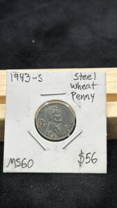 1943-S Steel Wheat Penny MS60