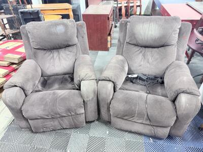 (2) Brown Electric Recliners