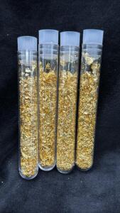 (4) Bottles Of Gold Flake / Leaf Gold