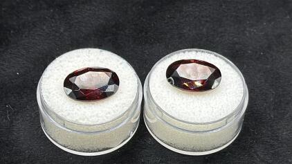 (2) Pigeon Blood Red Ruby Diamond Cut Oval , 11.05ct. & 10.95ct. (No COA&rsquo;s)