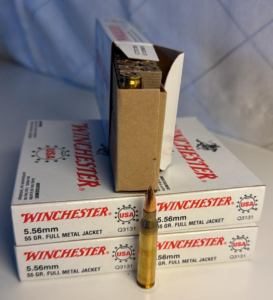 (5) 20 Round Boxes Of Winchester 5.56mm 55GR. full Metal Jacket