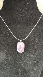 Natural Kunzite Pendant W/925 Silver Necklace