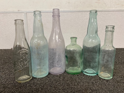 (6) Antique Glass Bottles