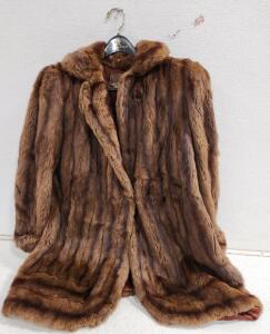 (1) Vintage Hunecks San Diego Brown Minx Fur Coat