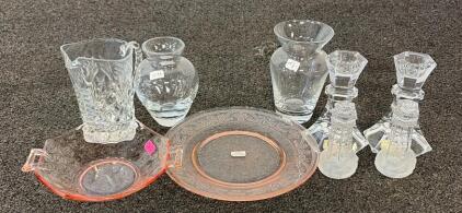 (2) Lead Crystal Candle Holders, (1) Set Of Lighthouse Salt And Pepper Shakers, (2) Vases, And So Much More!!!