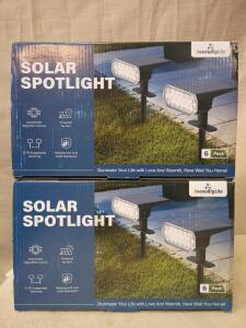 [12 Solar Spotlights]Solar Lights Outdoor Waterproof: IP65 Led Spot Light Decorations for Garden - 3 Lighting Modes Solar Powered for Yard - Dust to Dawn Landscape Lighting Patios Pathway Driveway [2] Boxes With 6PC In Each Box White
