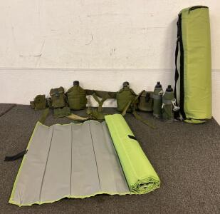 US All-purpose Lightweight Individual Carrying Equipment (ALICE) Pack, (2) Bottle Sleeves And Bottles, And Sleep Pack