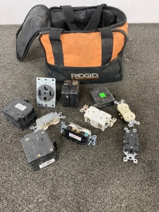 Bag with electrical outlets and breakers