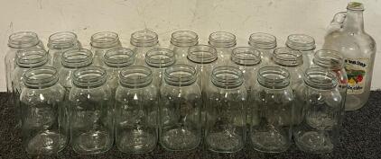 (23) Quart Mason & Kerr Canning Jars