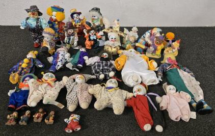 Collection Of Clown Figurines/Decorations & More
