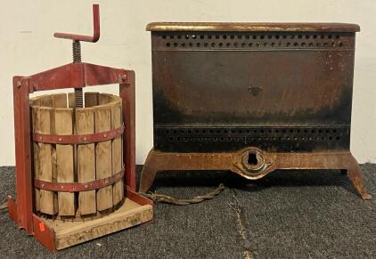 Antique Cast Iron Space Heater & Cider Press