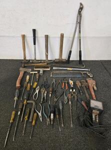 Collection Of Tools Including: Screwdrivers, Hammers, Pliers, Snips, Wrenches, Vintage Engine Analyzer & More