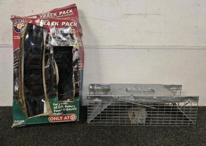 Vintage G-Gauge Model Train Tracks & Animal Cage Trap