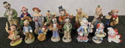 (16) Clown Figurines