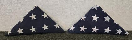 (2) Folded American Flags