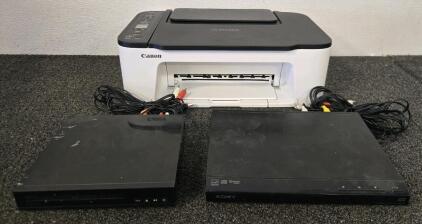 (2) DVD Players & Canon TS3522 Printer
