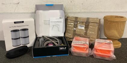 ALL NEW!!! Belz Faucet, Mozeto Shooting Mat, Air Purifier Replacement Filter, (4) Silicone Butter Molds, Wooden Planter And More