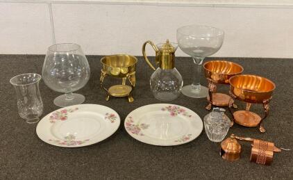VINTAGE Princess House Etched Crystal, (2) VINTAGE Occupied Japan Porcelain Plate