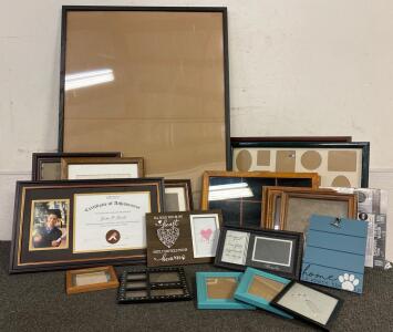 Approximately 30 Picture Frames And Wall Art